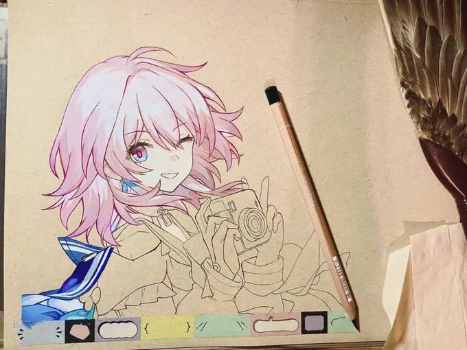 #WIP #崩壊スターレイル #三月なのか #模写 #色鉛筆  楽しい!