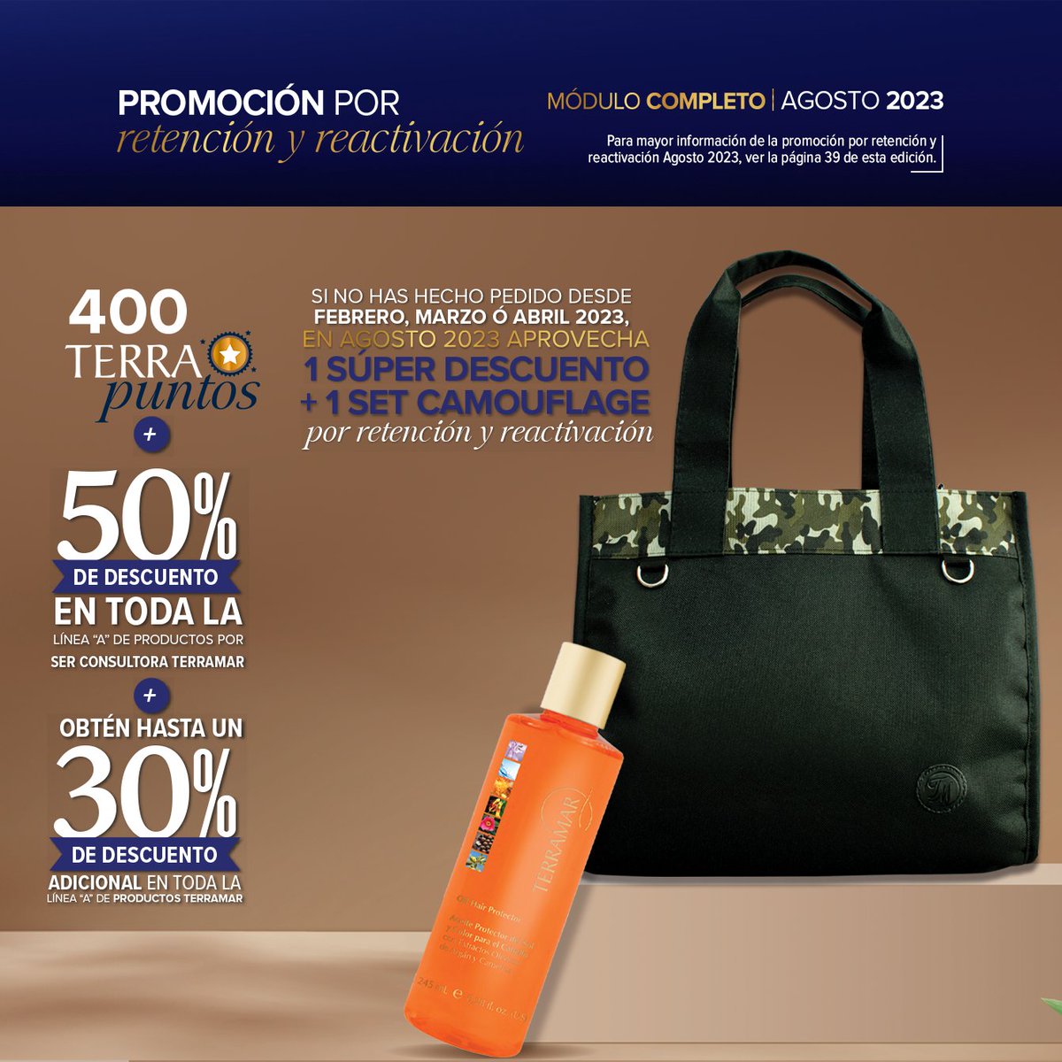 TERRAMAR_BRANDS's tweet photo. Contamos con promociones únicas en #Terramar para retención y reactivación en el mes de Agosto 📷📷 ¡¡Aprovecha hoy mismo para realizar tu pedido #ConsultoraTerramar!! 📷 https://t.co/Lhno4uy9bA