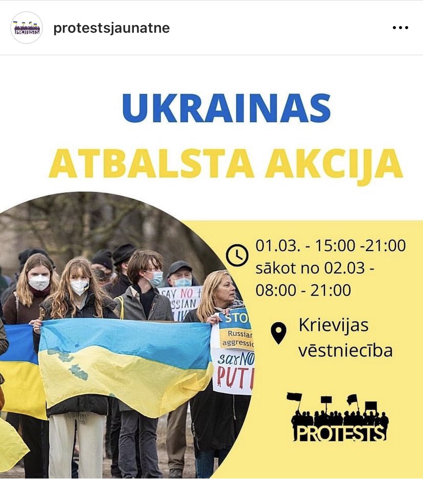 miglaanz's tweet photo. @selmuushh @ProtestsYouth Un vairākas nedēļas ilgušās ikdienas akcijas pie krievijas vēstniecības laikam arī neskaitās https://t.co/B7FjCfyh6h
