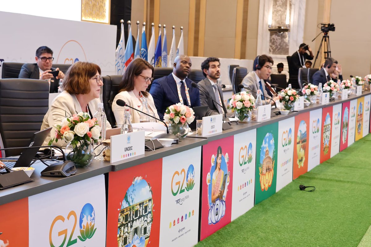 g20org's tweet photo. During panel discussions at the 3rd #ACWG Meeting, experts focused on the way forward in implementing #ACWG’s multi-pronged plan for strengthening law-enforcement cooperation to tackle cross-border corruption offences. A roadmap to take the #G20India Presidency's 6-point strategy ahead on the recovery of proceeds of corruption was also presented.