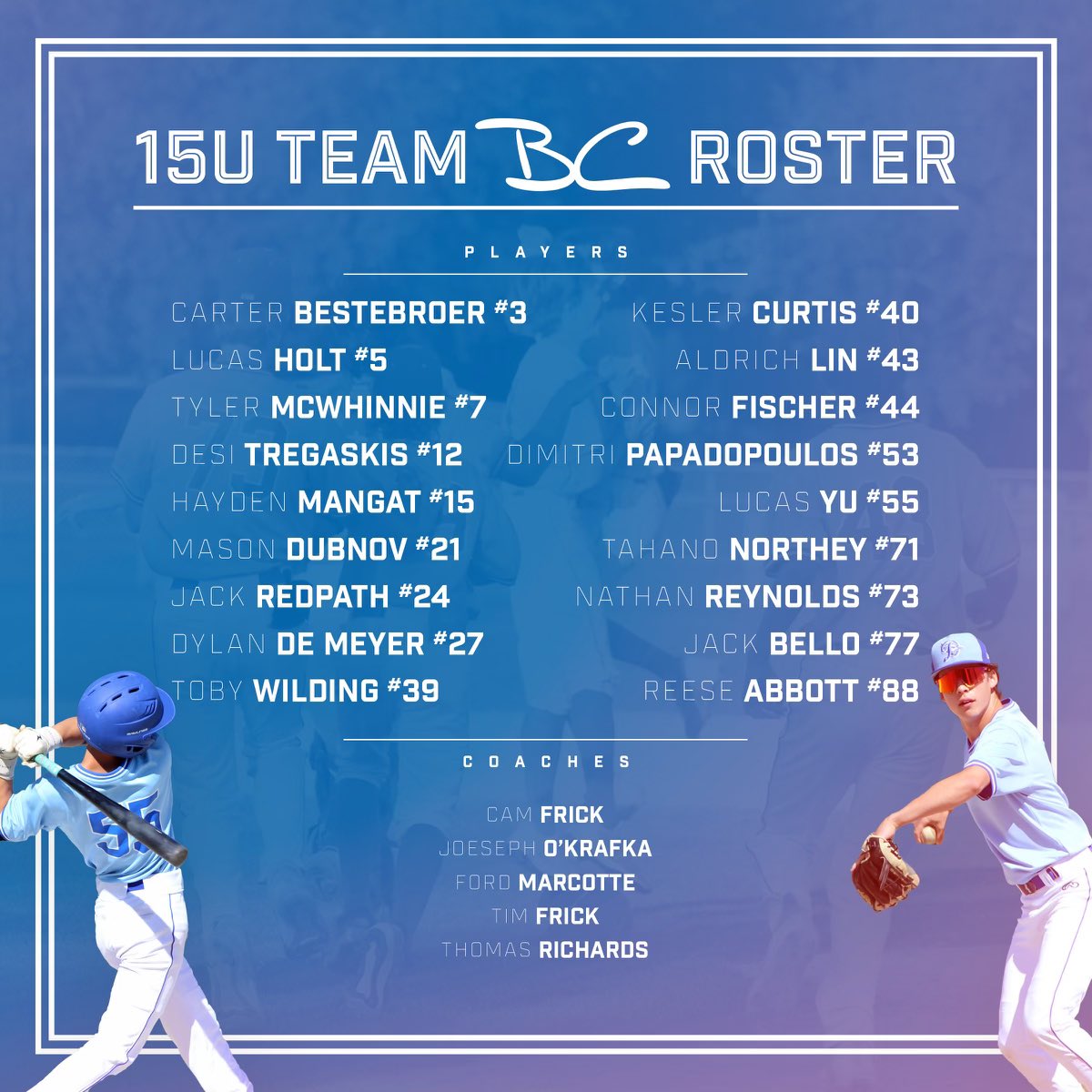 2023 Team BC Nationals Roster