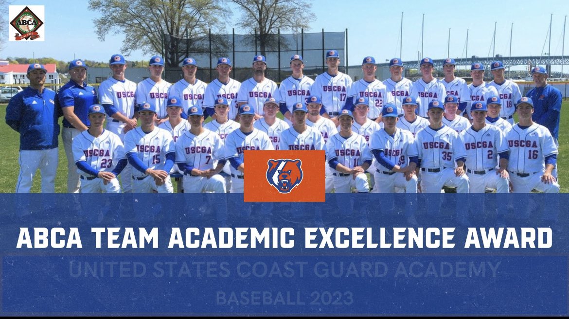 For the 3rd straight year the Baseball team received The @ABCA1945 Team Academic Excellence Award for their work in the classroom! #GoCoastGuard