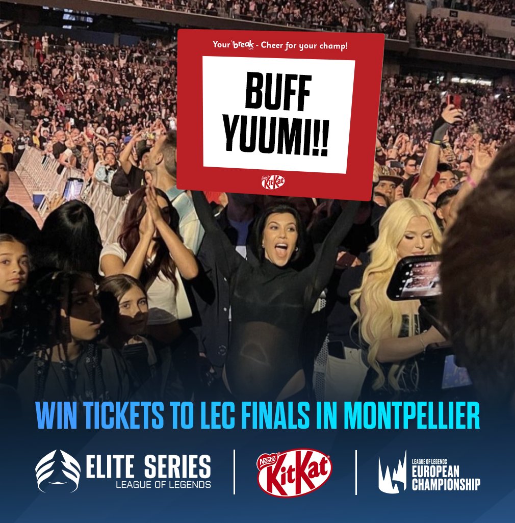 🍷🥖WIN TWO WEEKEND TICKETS TO THE LEC FINALS 2023 IN MONTPELLIER🍷🥖 What would you write on your fan sign! 🖋️ Drop it in the comments, best suggestion wins! Ends 13/08, only Benelux #LEC #KITKAT #Montpellier #win #giveaway