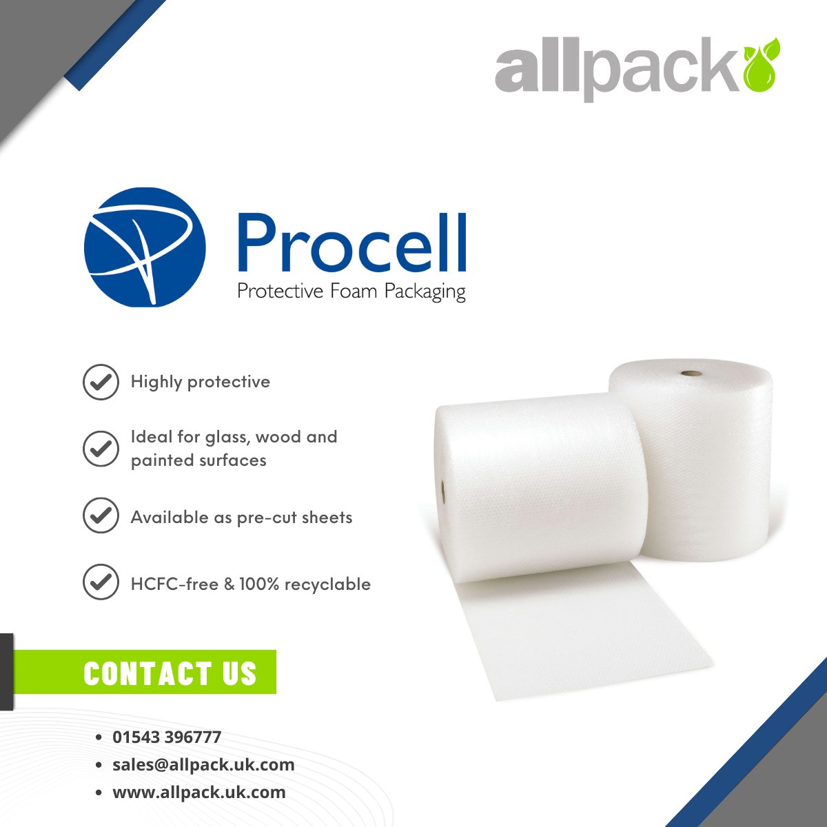 abetterpackage's tweet image. Maximise protection with less 🌱 🚀

Procell™ Foam Wrap is the perfect solution for safeguarding fragile goods, ensuring product protection in storage and transit.

CFC and HCFC-free - and 100% recyclable ♻️.

Discover more: bit.ly/3YrNsEw

#SmartPacking #Procell
