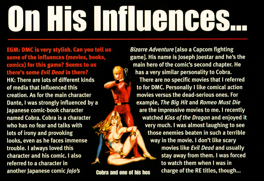 Devil May Cry's Dante was inspired by Joseph Joestar from Jojo's