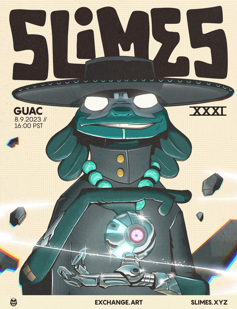DSCVR1's tweet photo. DSCVR's Artist of the Day is @SCUMSOL 

From being one of the key artists at DeadGods to heading up his own 1:1 PFP collection Slimes, Scum’s work blends 🔥character design with mythology inspired by vibrant Xicano history.
