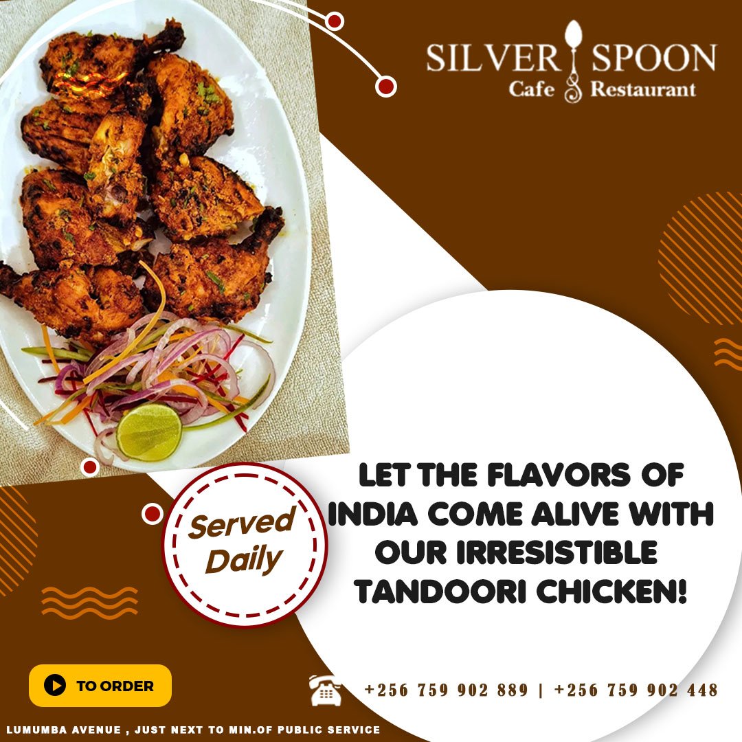 silverspoon_ug's tweet photo. Let the flavors of India come alive with our irresistible Tandoori Chicken! Indulge in the smoky charm of perfectly grilled chicken marinated in aromatic spices. Get your taste buds ready for a culinary adventure!
 0759 902 889/ 0759 902 448
#silverspoonrestaurant
#LunchBliss https://t.co/Lc5GnvXz0G