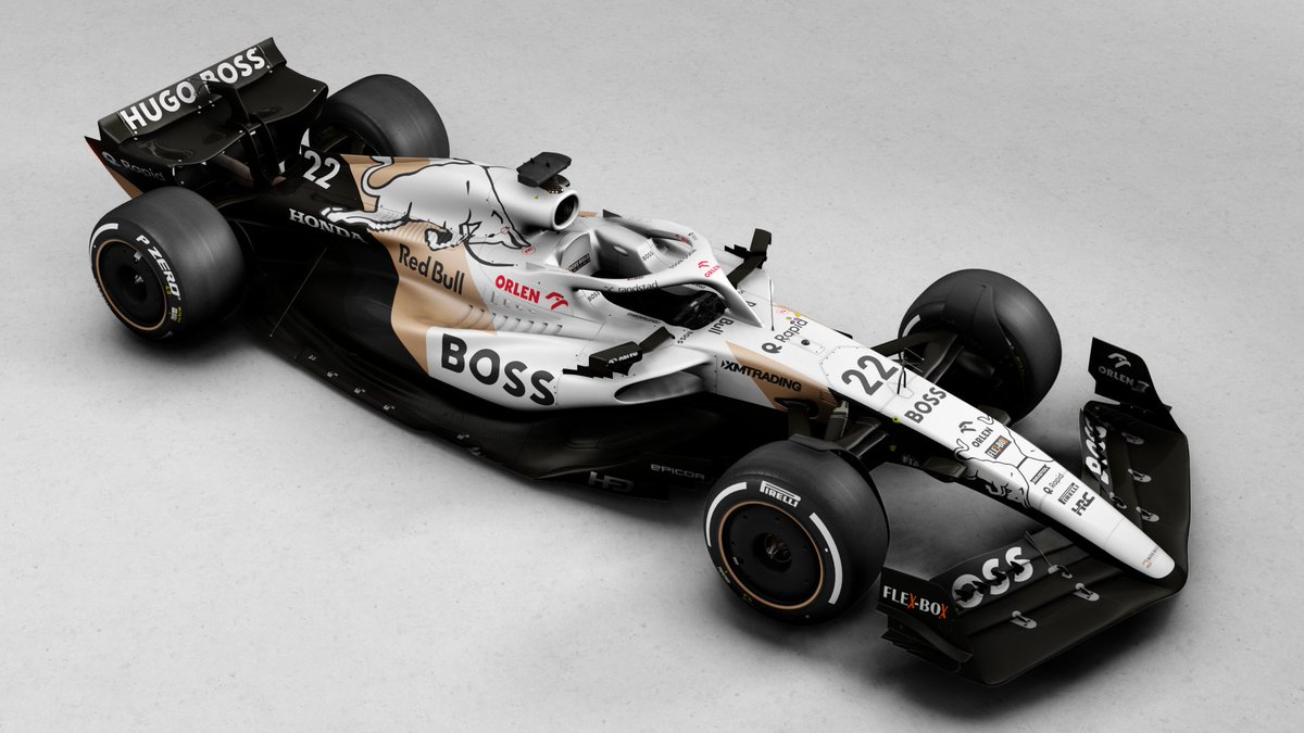 SirQwert's tweet photo. 2024 Boss Bulls Formula 1 Concept

Inspired by Boss clothing and sportswear, the livery is made up from clear lines and clean shapes. Looking both sporty and elegant. https://t.co/8sNv67kFxv