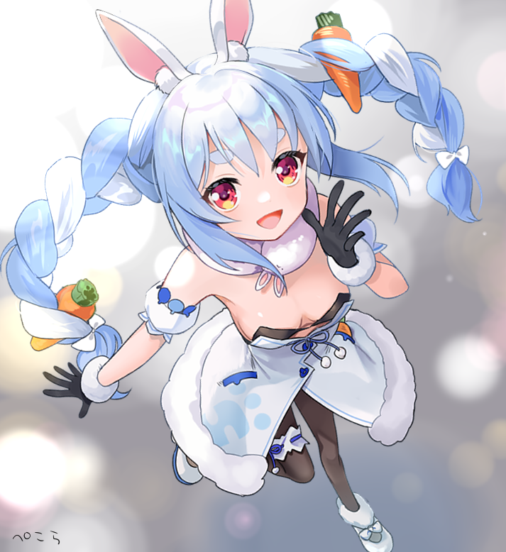 ホロライブ「>> ホロライブの兎田ぺこら」|ℕ⌾ℕⅈℽᗅ ·..·°¯°·.·° .°°°のイラスト