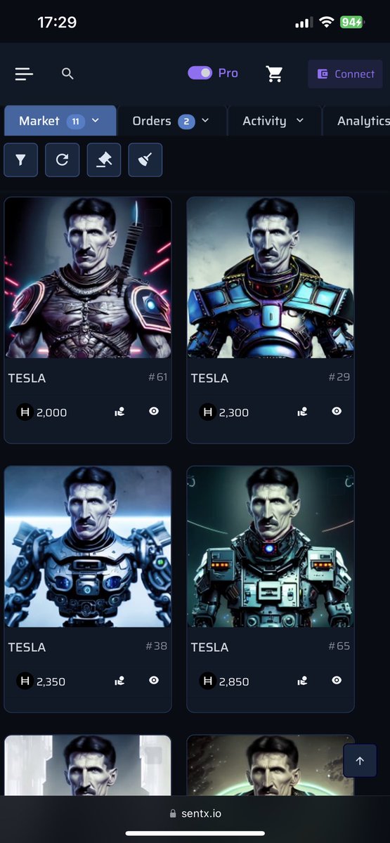 tesla_labs's tweet photo. Current just 11 of the Tesla collection on @SentX_io each unique. Only 86. Linked to #DEFI to reward holders. Next level #revgen 🧪 visit https://t.co/60iosKzFk9 for more details.
#HBAR #HBARbarians #HBARNFT https://t.co/RMnPJSJ8sy