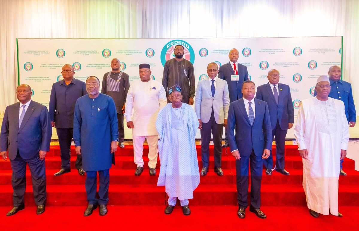 Opetuyii's tweet photo. President @officialABAT at the opening ceremony of the 2nd Extra-Ordinary Summit on the Socio-Political Situation in the Republic of Niger. Summit was attended by Presidents of Guinea Bissau, Senegal, Cote 'd' Ivoire, Ghana, Benin, Sierra Leone and Togo. 
10th August, 2023 https://t.co/7TAW8Z4XO7