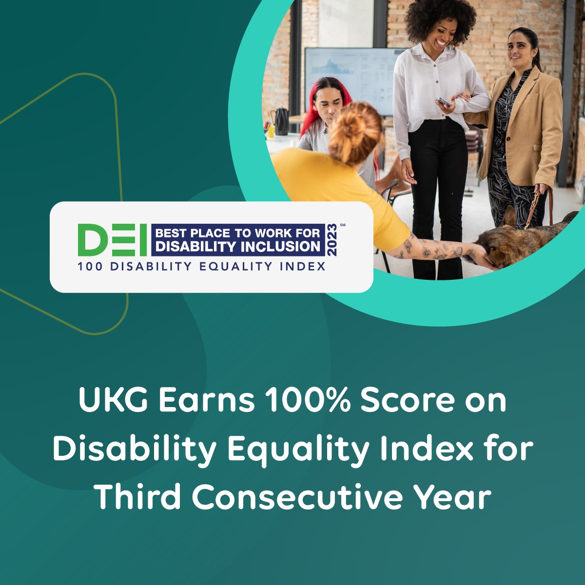 Scoring 100% on the <a href="/DisabilityIN/">Disability:IN</a>  Disability Equality Index validates <a href="/UKGInc/">UKG</a>'s commitment to not only cultivating a culture of belonging, equity, and impact, but also our mission to enable progress and societal impact through our products. ukg.inc/3DNiWeO #WeAreUKG
