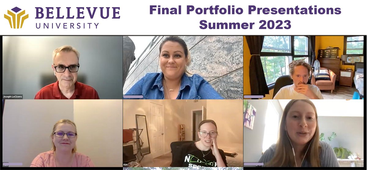 Final presentations complete for my @BellevueU #portfolio class. I am going to miss working with these talented students. One of the great joys of teaching is helping young designers find their creative voice. #summersemester #BellevueUniversity #designschool #OnlineEducation