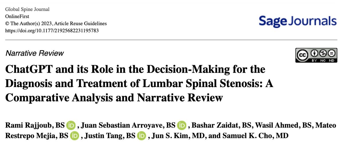 arroyavemed's tweet photo. Excited to share my first pub ever and our work with this great team exploring the capabilities of large language models in clinical decision-making. It has been great to work with colleagues Rami Rajjoub and @_teo97. Find our article online: https://t.co/JUnQZ3er8g https://t.co/lWsleTn1bJ