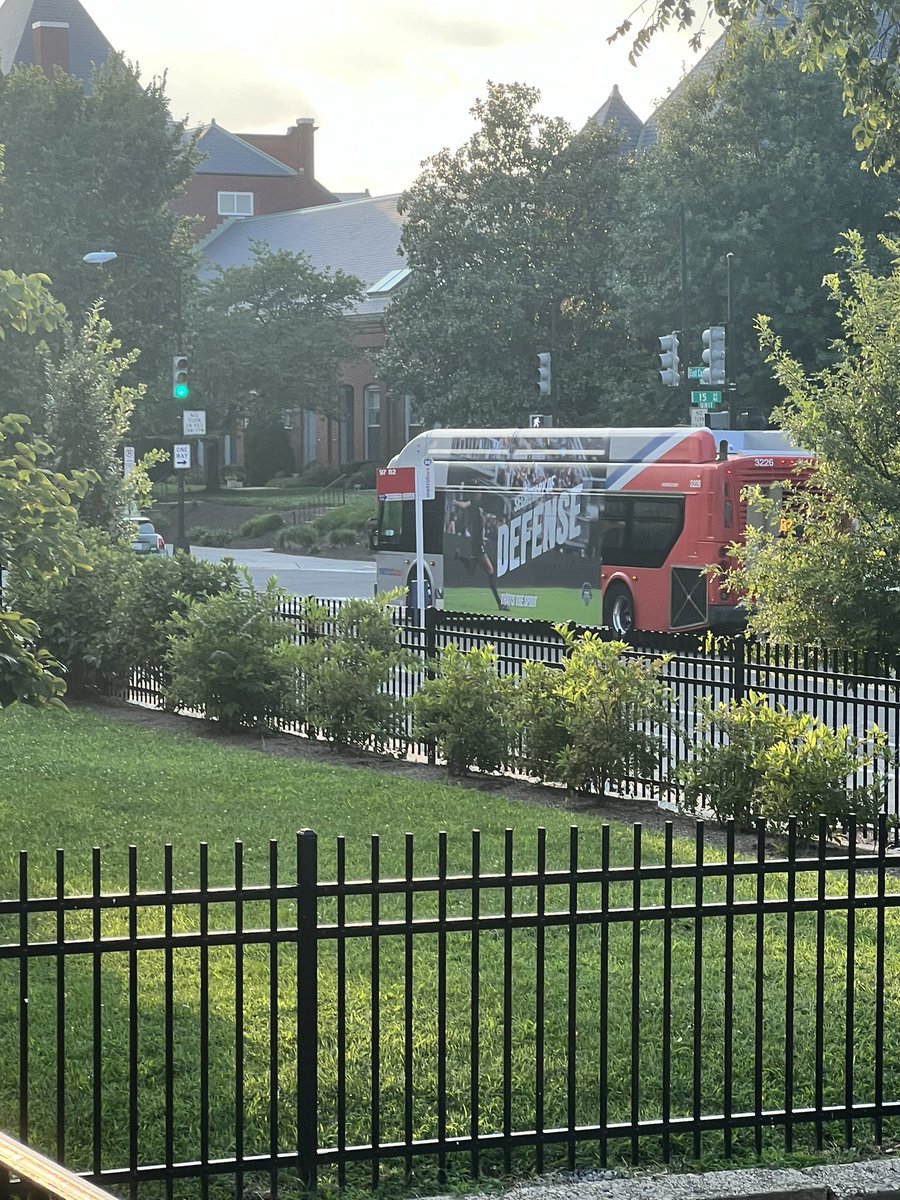 Zobodeedope's tweet photo. I love nothing more than having ten foot Sam Staab disrupts my evening front porch rocking chair time. @WashSpirit on busses is my fav and I want to be tagged in as many Spirits in DC posts as possible. https://t.co/Z5A2Ydm1KE