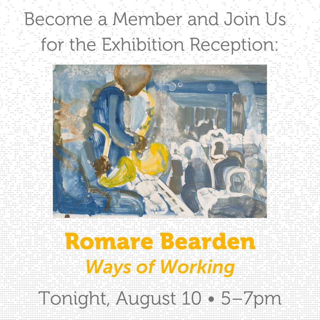 Celebrate the opening of our newest exhibition, Romare Bearden: Ways of Working, at our Member-Only Reception tonight from 5–7pm!

It's not too late to become a #Member and join us for this special event >>> bit.ly/44T8Jta