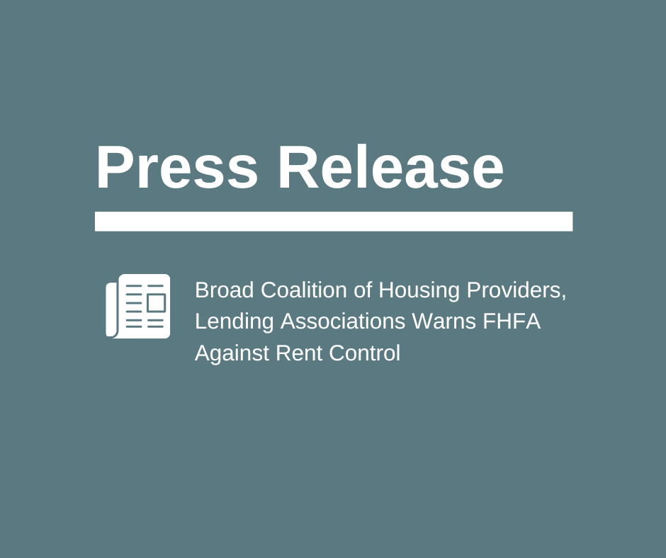 ApartmentWire's tweet photo. 📣 BREAKING: Eighteen associations representing housing providers, lenders and residents in a letter warn FHFA that mandatory rent control and rent stabilization policies will increase rents and exacerbate the housing affordability crisis. https://t.co/Uls5DuueD1 https://t.co/fCwgPyVWJ3