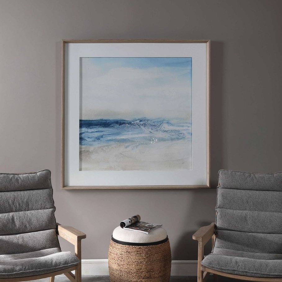 Showcasing vivid cobalt blue, white, and sand tones, this transitional artwork from Uttermost creates a tranquil backdrop for any coastal-designed space. 

#easterlycoleman #uttermost #homedecor #coastaldesign