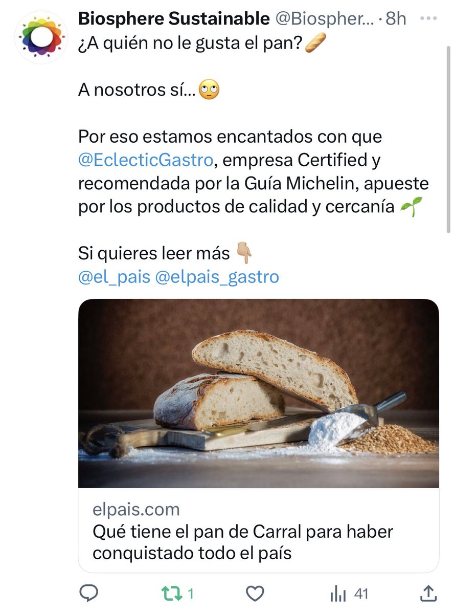 Gracias a <a href="/el_pais_madrid/">EL PAÍS Madrid</a> <a href="/elpais_gastro/">EL PAÍS Gastro</a> @Biosphere_RTI <a href="/GuiaMichelin_ES/">La Guía MICHELIN</a>  y a todos los que hacéis que este proyecto de cercanía se vea recompensado en beneficio de nuestra ciudad