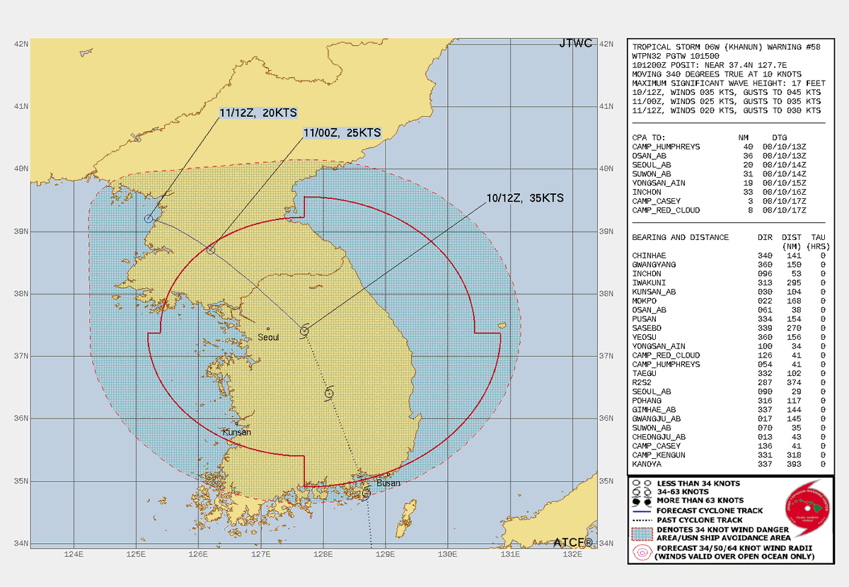 LimWeather's tweet photo. #Khanun, well inland is weakening and turning extratropical E of #Seoul, will cause life threatening #Flooding, #Mudslides in #SouthKorea, #NorthKorea, extending into #Jilin, #Liaoning, #Heilongjiang, NE #China, still reeling from #Doksuri
#Tropicswx #Wxtwitter #FalconPH #ε°ι’¨6ε· https://t.co/ccqolOTNPW