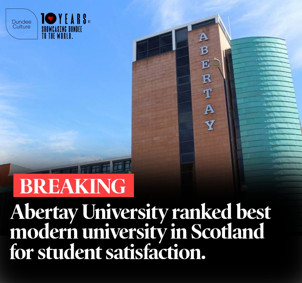 Dundee Culture (@dundeeculture) on Twitter photo 🚨🖥️🤩 BREAKING: Abertay University has been ranked as the best modern university in Scotland for student satisfaction, being in the top three overall! Congratulations <a href="/AbertayUni/">Abertay University</a> and brilliant news for Scotland's student city! 🚨🖥️🤩 BREAKING: Abertay University has been ranked as the best modern university in Scotland for student satisfaction, being in the top three overall! Congratulations <a href="/AbertayUni/">Abertay University</a> and brilliant news for Scotland's student city!