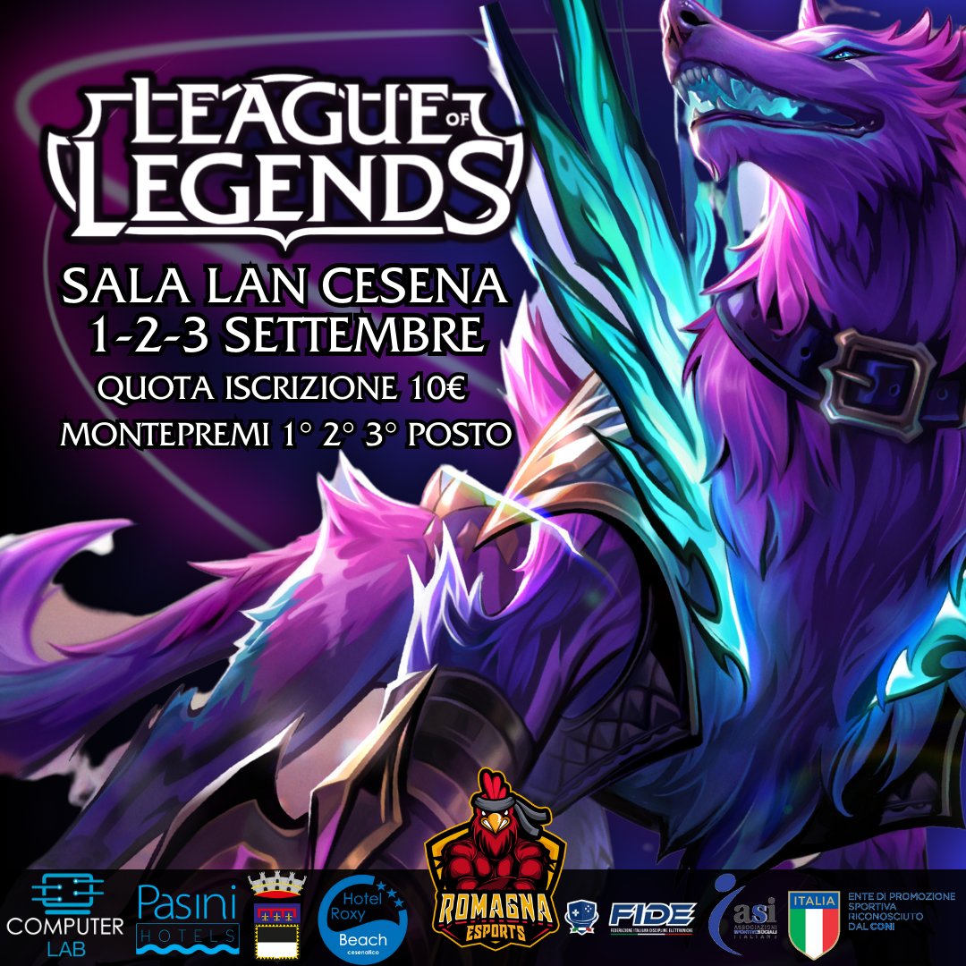 Annunciamo la 5° edizione del 🧙‍♂️𝐓𝐎𝐑𝐍𝐄𝐎 𝐃𝐈 𝐋𝐄𝐀𝐆𝐔𝐄 𝐎𝐅 𝐋𝐄𝐆𝐄𝐍𝐃𝐒🧙‍♀️ 1-2-3 Settembre in #SalaLAN a #Cesena
📷 Modalità a Team 5vs5 in presenza

Link Iscrizione : docs.google.com/forms/d/1EdMbX…

#LeagueOfLegends #esports #romagna #LOL #MOBA #gaming #nerd #pcgaming