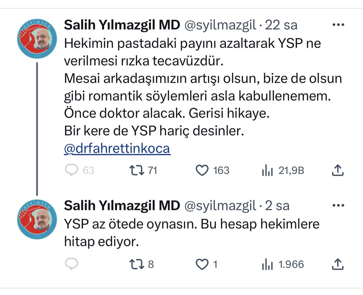 Değerli Bakanım  <a href="/drfahrettinkoca/">Dr. Fahrettin Koca</a> beyefendiye büyük bir pasta verin sussun

Bu ayrıştırıcı dili KABUL ETMİYORUZ
