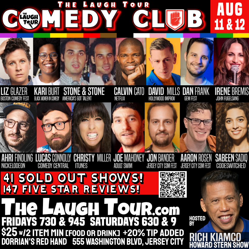 TheLaughTour's tweet photo. 41 sold out shows! 4 shows a week! Fri 730 &amp; 945 Sat 630 &amp; 9 LIVE COMEDY in #jerseycity  https://t.co/aasg2ayGQI https://t.co/CnxMOP9iFZ