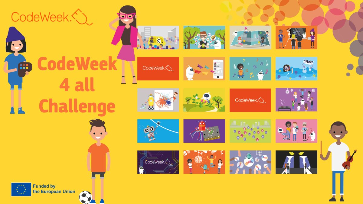 CodeWeekEU's tweet image. Join the global movement of digital skills! 🌍💻#CodeWeek4All is here to ensure everyone has the opportunity to learn coding, regardless of age, background, or location.
Discover how you can get involved 👉 codeweek.eu/codeweek4all
#DigitalSkills #EUCodeWeek