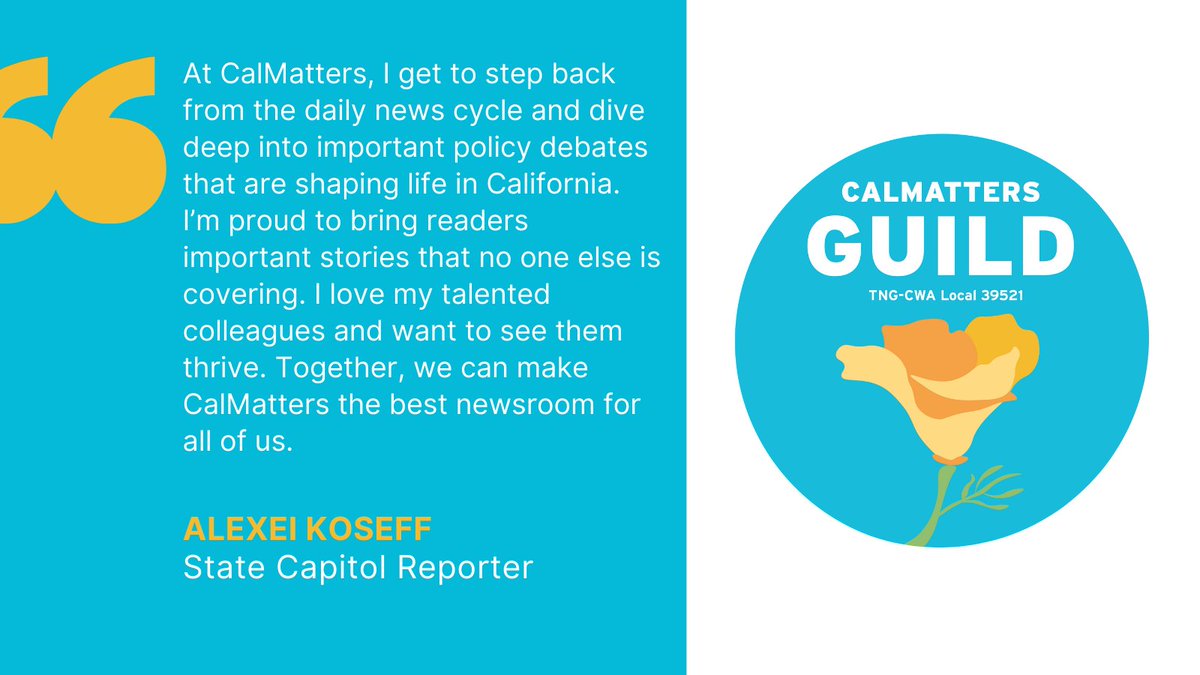 Why is CalMatters staff unionizing? @akoseff: 'I love my talented colleagues and want to see them thrive. Together, we can make CalMatters the best newsroom for all of us.'