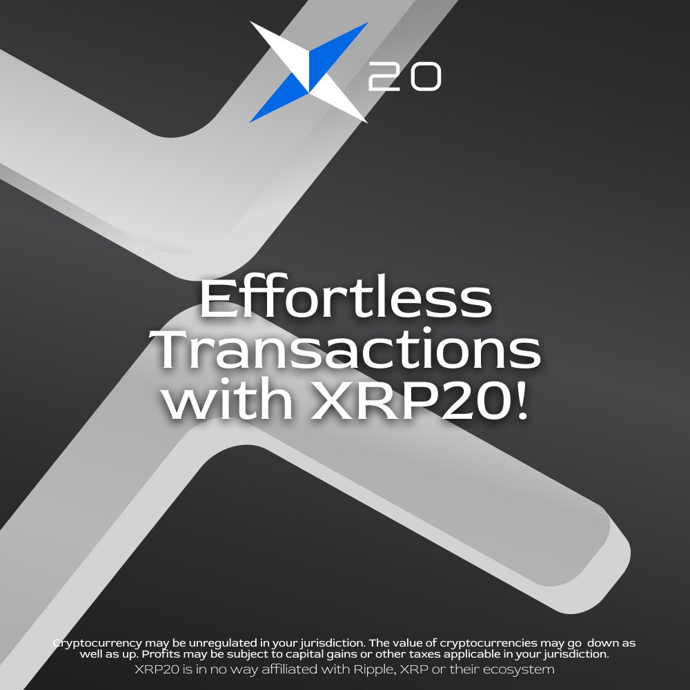 XRP_20's tweet image. Seamless and streamlined trading powered by $XRP20!🚀💹

We&apos;re setting aside 10 billion #Tokens for the first #DEX liquidity pool, ensuring a smooth trading system!🌍

Experience stability and effortless transactions while buying and selling #XRP20💎🔃

bit.ly/XRP20