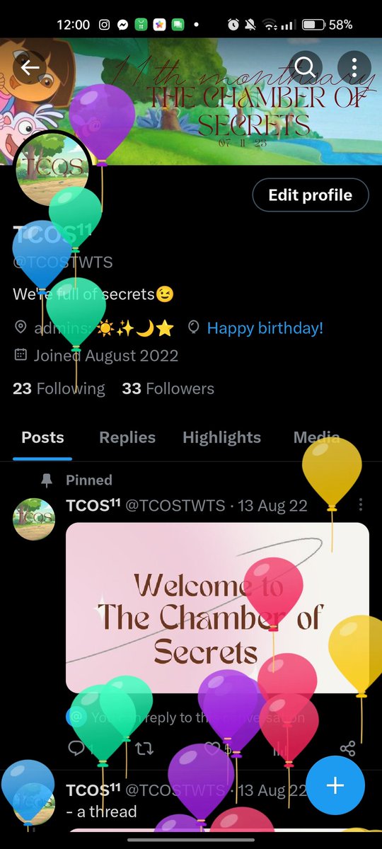TCOSTWTS's tweet photo. The Chamber Of Secret's 1st anniversary!! https://t.co/IYQpI5YnPn