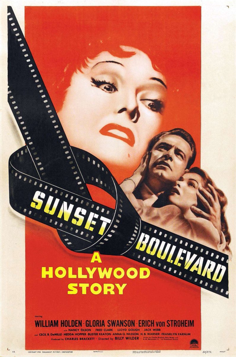 #OnThisDay in 1950: One of the greatest movies ever premiered at Radio City Music Hall in NYC. Sunset Boulevard was nominated for 11 Oscars and won 3. It stars the iconic Gloria Swanson and William Holden. Stream it on Paramount+, Hoopla, Kanopy #Noir #Classics #50sMovies