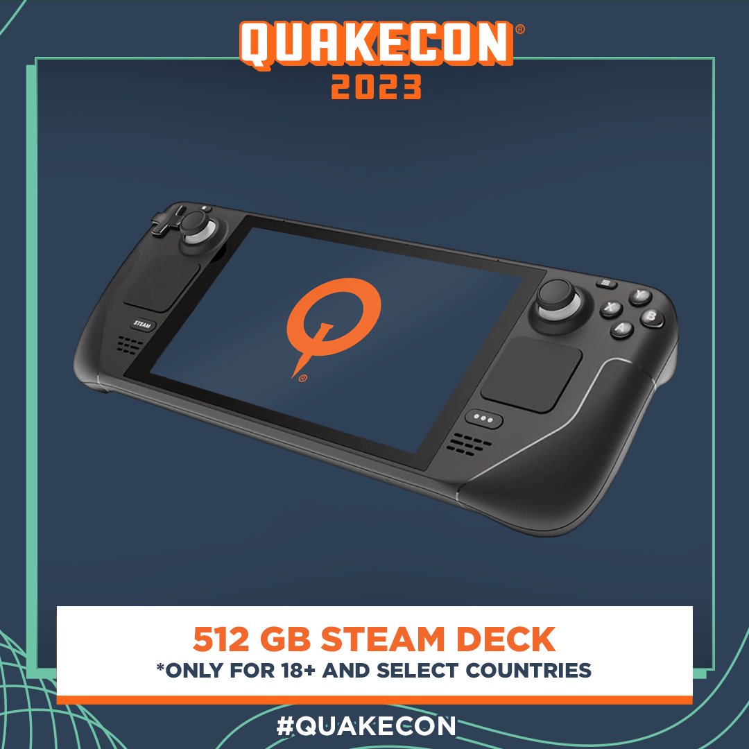 #QuakeCon is back, and we're celebrating by giving away a Steam Deck!

Follow <a href="/QuakeCon/">QuakeCon</a> and RT this post for your chance to win!

Rules: beth.games/3OPOAOT