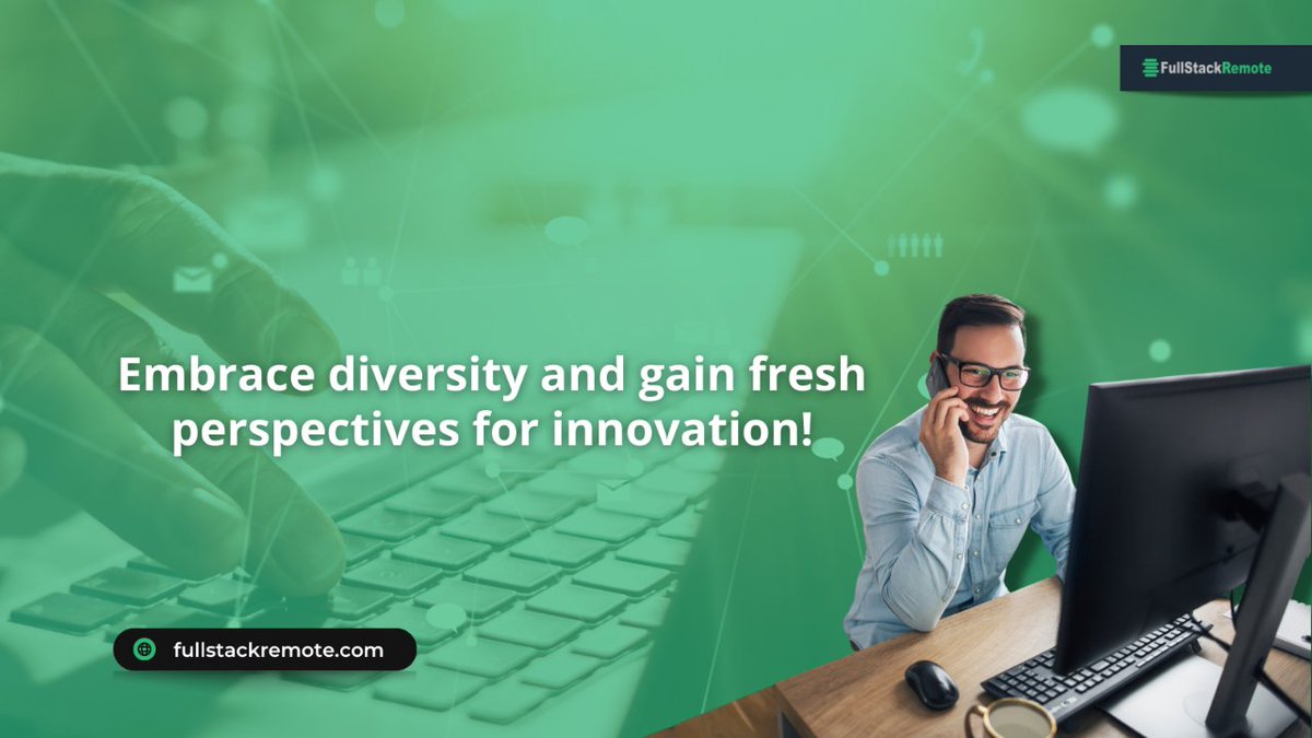 FSRemote's tweet image. When you hire remote talent from FullStackRemote.com, you gain access to professionals from different cultural backgrounds and perspectives.
Learn more about us 👉 bit.ly/39wXM93
#howtohiresoftwareengineers #howtohirethebestsoftwaredevelopers