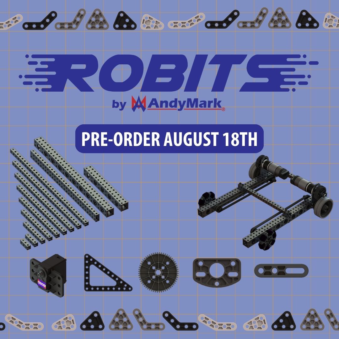 andymarkinc's tweet photo. Introducing Robits: The AndyMark building system for FTC. Robits is designed for improved student accessibility, iteration, and progression. Pre-order the Robits Core Kit on August 18th! #omgrobots #ftcteams #frc #andymark
🔗:https://t.co/HxnQPqDwqH https://t.co/dtHcOlF1G9