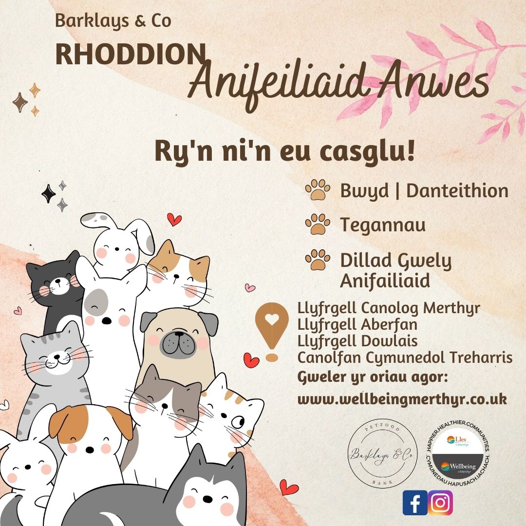 WellbeinMerthyr's tweet photo. Can you help? Our Pet Food Banks are currently closed!
We're now collecting to re-stock!
Gallwch chi helpu? Mae ein Banciau Bwyd Anifeiliaid Anwes ar gau ar hyn o bryd! Rydyn ni nawr yn casglu i ail-stocio!
#wellbeingmerthyr #petfoodbank #whatsonmerthyr #merthyrlibraries https://t.co/q0OrznDeTp