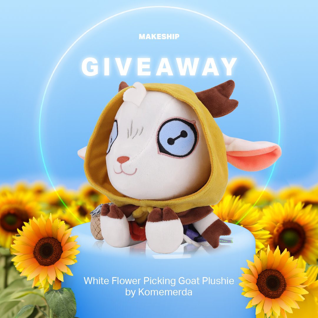 komemerda's tweet photo. They are letting me do a giveaway again! We’re giving you the chance to win 1 of 2 White Flower Picking Goat Plushies! 🐐🌼

How to enter?
1. Follow @makeship and @komemerda
2. Retweet this post

Giveaway ends August 15th at 2pm (ET). 
Good luck! https://t.co/qjCYaFe3SE