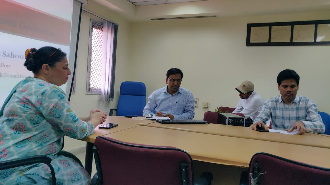 Social Science Discussion Forum hosted talk titled “Political Funding and Democracy” on August 10, 2023, at 11:30 AM, at the School of Social Sciences (SOSS). <a href="/SNiranjansahoo/">Niranjan Sahoo</a>  Senior Fellow from the Observer Research Foundation (ORF), was the session’s speaker.