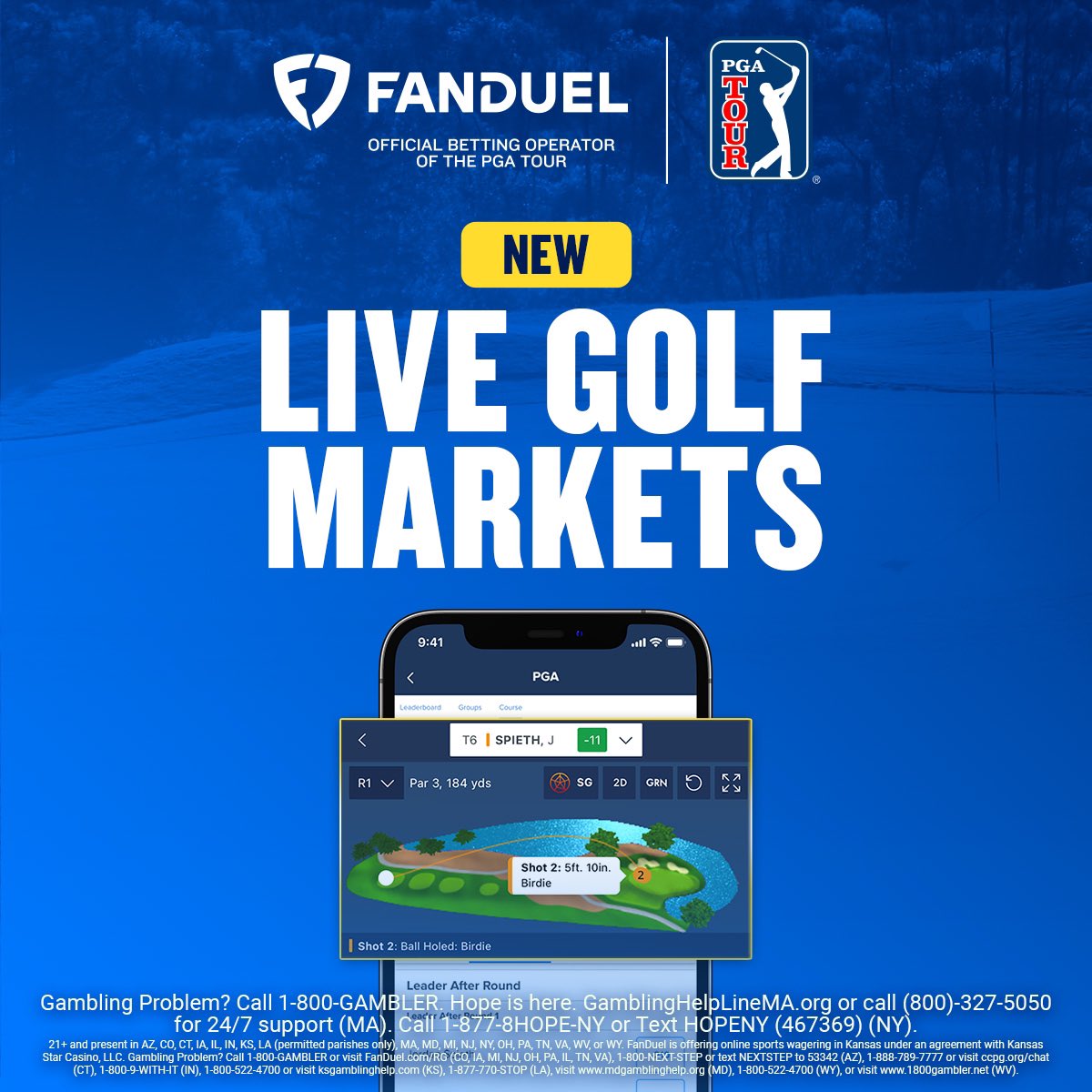 Some really cool updates from <a href="/FDSportsbook/">FanDuel Sportsbook</a> for the FedEx Cup Playoffs. Now you can track players shot-by-shot and play a bunch of new markets like closest to the pin, longest drive, and stream par 3s right in the app. Check them out here- bit.ly/FDxPGAT