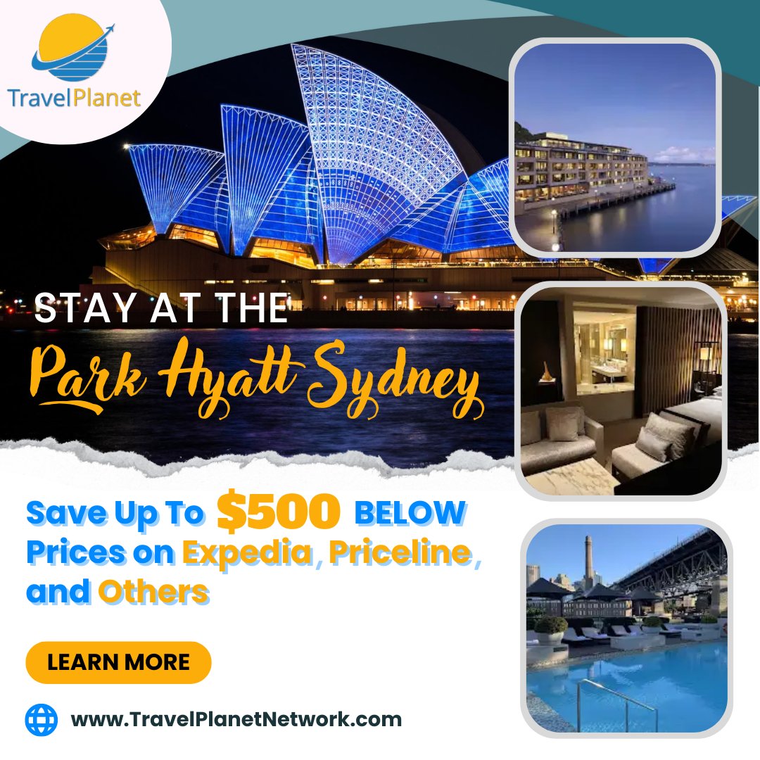 TPNSavings's tweet photo. Turn your dream getaway into a reality, all while living in luxury!

Unwind at the lavish Park Hyatt Sydney and pocket jaw-dropping savings of up to $500 compared to Expedia, Priceline, and others.

Visit https://t.co/KBLgoDeMB1 for more!

#hotel #TravelSmart #travel #savings https://t.co/6XOrinBAly