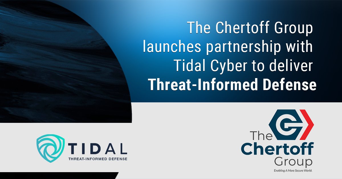 Last week, @ChertoffGroup and Tidal Cyber announced a joint offering to deliver #ThreatInformedDefense as a managed service. With this new offering, enterprise security organizations can keep pace more effectively w/ rapidly evolving cyber threat groups: tidalcyber.com/newsroom/chert…