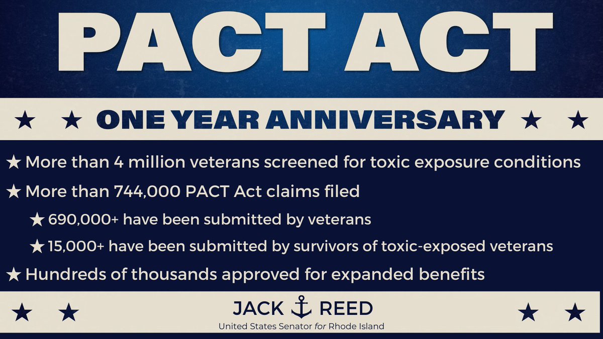 When @POTUS signed the #PACTact into law on this day last year, we took a serious step forward in fulfilling our moral obligation to care for our veterans in need w/ the largest expansion of @DeptVetAffairs in recent history. #PACTanniversary