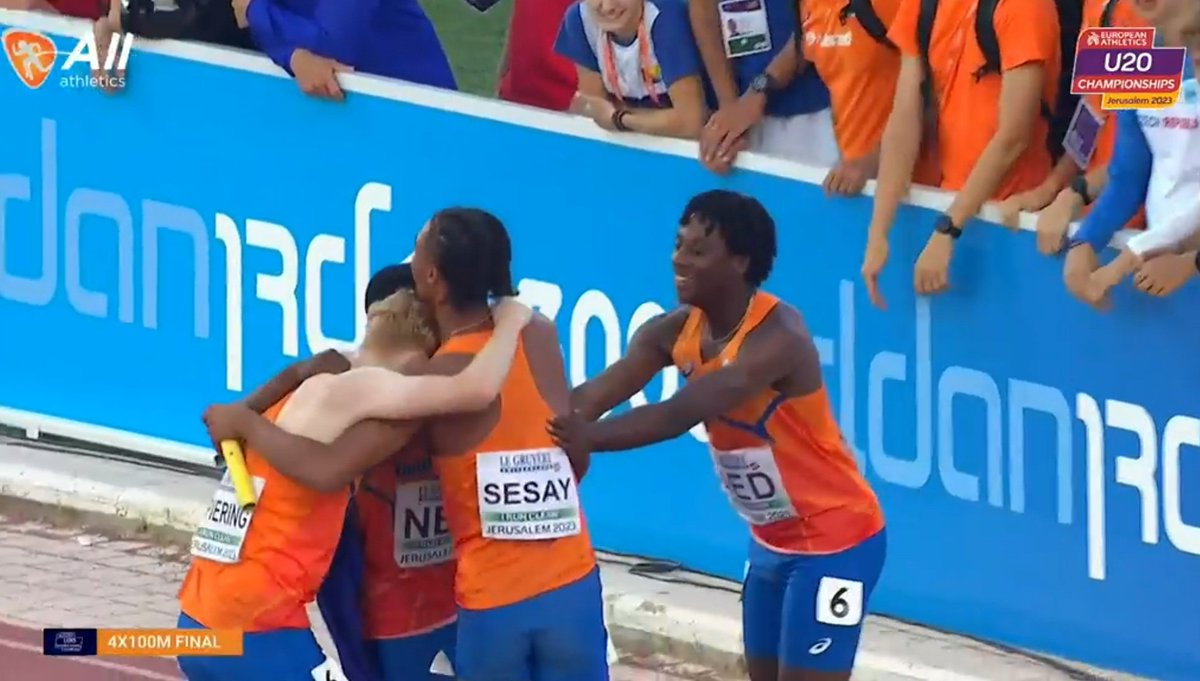 TopatletiekLive's tweet image. ZILVER! #4x100m Jongens 40.14 Zwitsers winnen (39er), Duitsland 40.15 #Dutchies #EKU20 #Jeruzalem