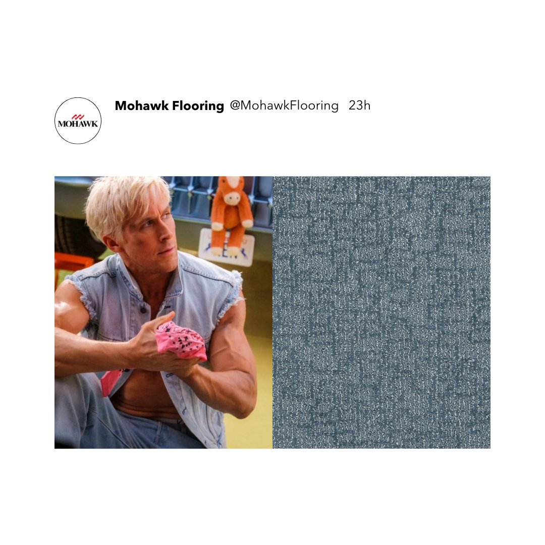 MohawkFlooring's tweet image. #ForeverClean, carpets not destined to live a life of fiber fragility.
Love your floors, shop our #FloorAdore sale now through Sept 19.

#SmartStrand Silk reigns supreme: bit.ly/448DAAG

#ryangosling #barbiemovie #barbie #imjustken #ken #smartstrandsilk