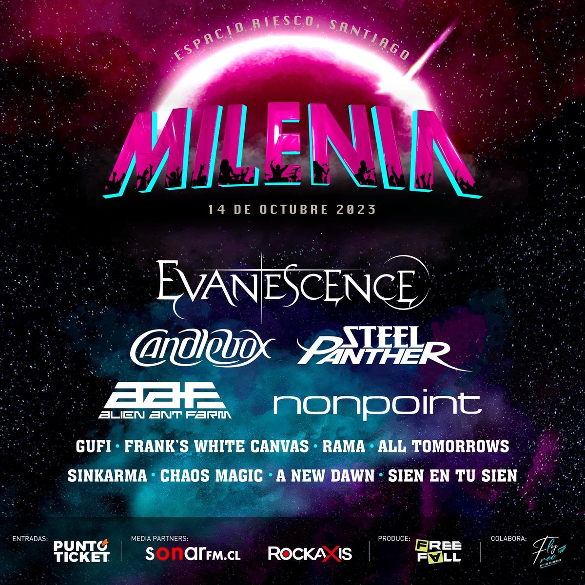 🎸🎉 ¡La espera ha terminado! ¡Les anunciamos las bandas que van a incendiar el escenario del #MileniaFest 2023! 🤘🔥 
Este 14 de Octubre!
Entradas Vip #SoldOut 😱🎸🔥

🤩🎉🔥 #MileniaFestival #LineUpRevealed #RockAndRollMadness #ConcertExperience #MúsicaEnVivo #RockOn 🎸🤘