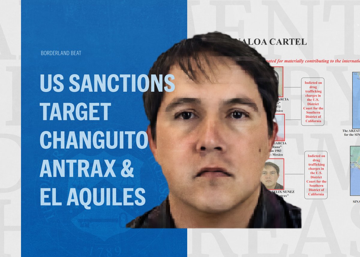 The US has sanctioned Sinaloa Cartel - Mayo associates the Arzate brothers &amp; Changuito Antrax for their part in the smuggling of fentanyl into the US. 

The US also revealed a new photo of Changuito Antrax.

by <a href="/HEARST_BB/">HEARST</a> 

borderlandbeat.com/2023/08/us-san…