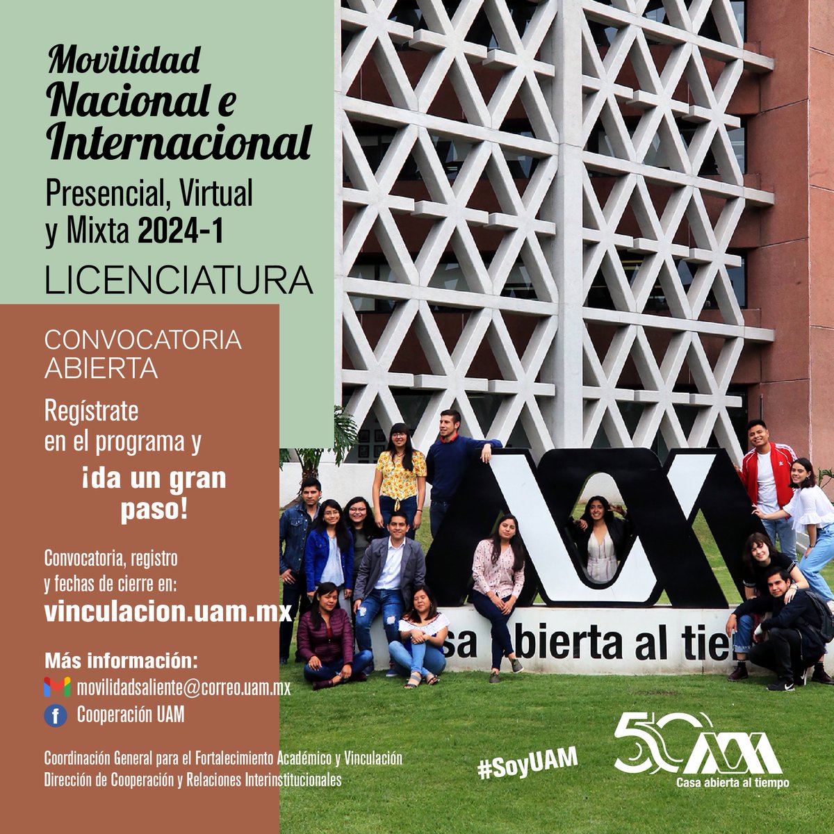 digitaldcsh's tweet photo. Primera Convocatoria de Movilidad Nacional e Internacional presencial, virtual y mixta para alumnas y alumnos de licenciatura, 2024. Convocatoria nacional:https://t.co/sSjF1VdW4v Convocatoria internacional:https://t.co/xZK1BqVj5n
Consulta: https://t.co/jQxZ34nPkU https://t.co/9ksAUY5687