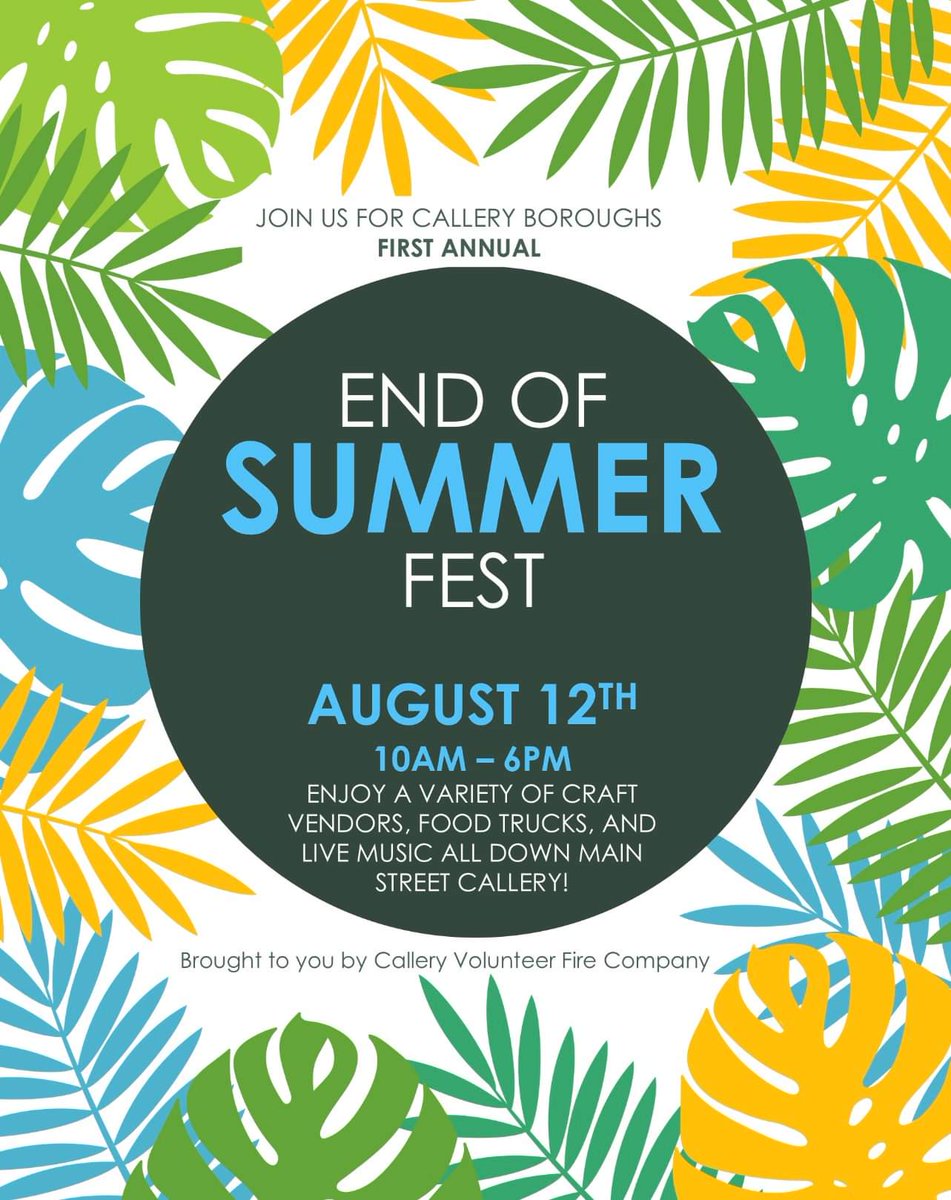 Come see us this Saturday (8/12) at the Callery End of Summer Fest! We will be inside the Callery VFD. Mark your calendars! Here's the Facebook event: facebook.com/events/s/calle…  #vendorshow #shopsmall #craftshow #shoplocal #soymelts #waxmelts  #waxtarts #soycandles #butlercountypa