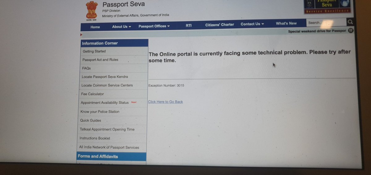spvgoa's tweet photo. @passportsevamea  your site is down https://t.co/lILEfYEg52